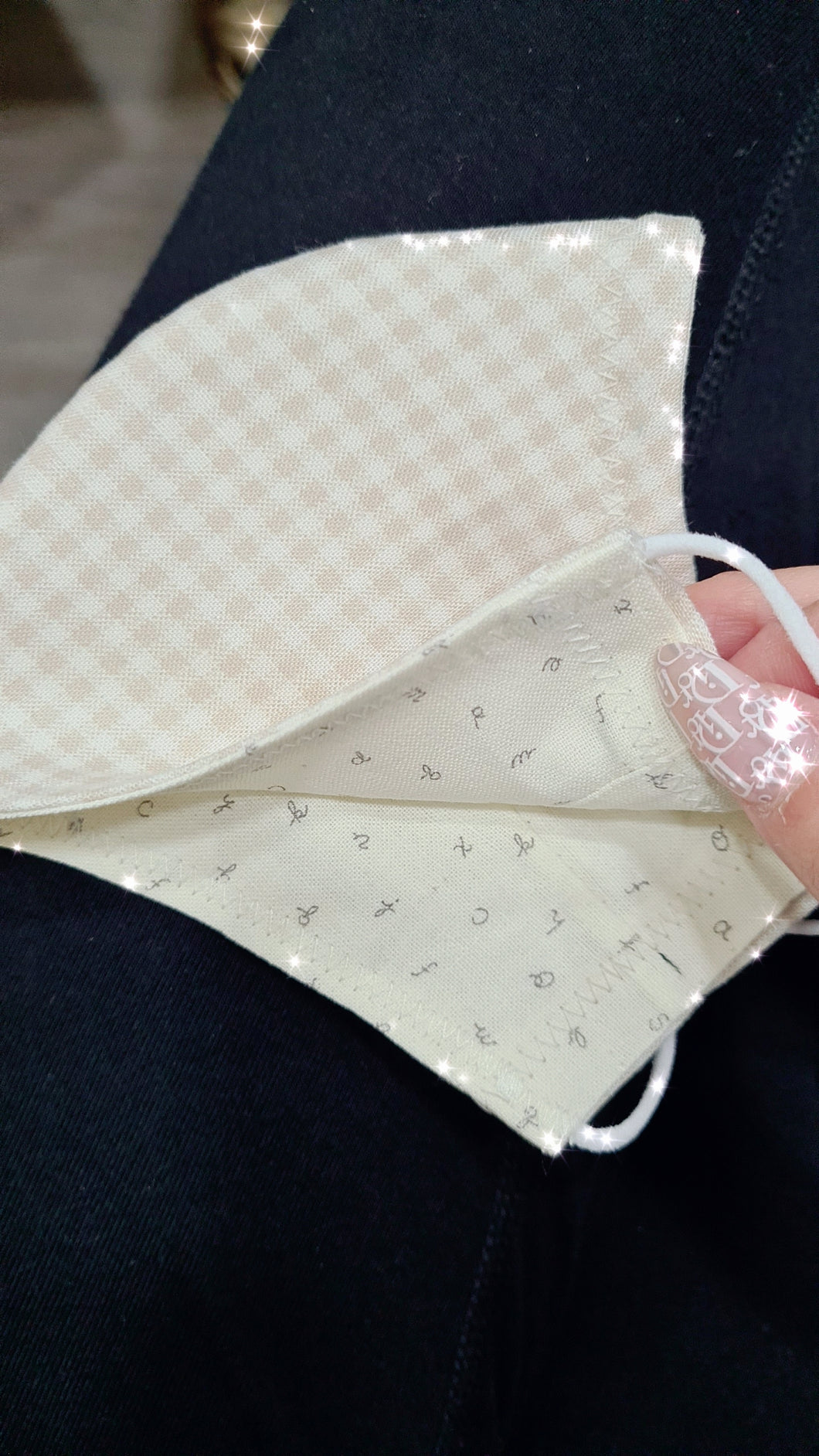 Handmade Reversible Masks - Checkered/Mini Alphabets